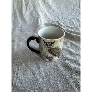 Lang OWL  Sanctury  mug by Susan Winget 2013 design - Owl and fern 14 oz .